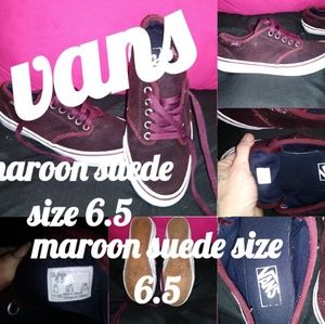 Vans maroon suede shoes womens